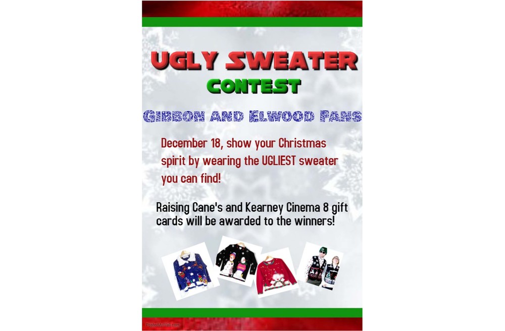 Ugly sweater contest at the Gibbon basketball game