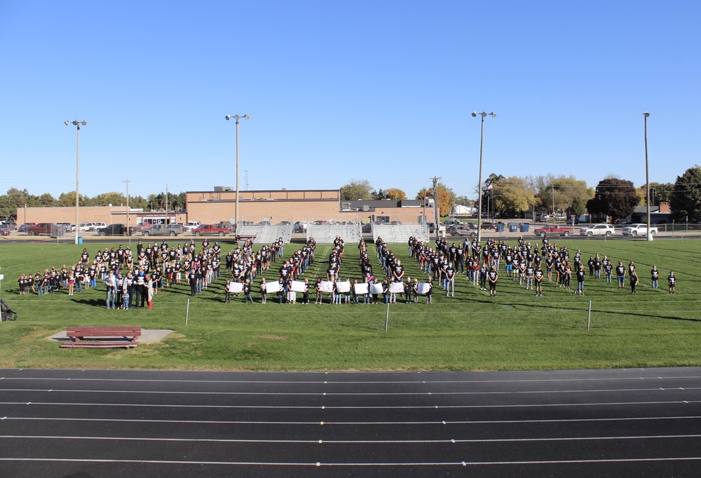 Students gathered on the field to celebrate Team Jack efforts
