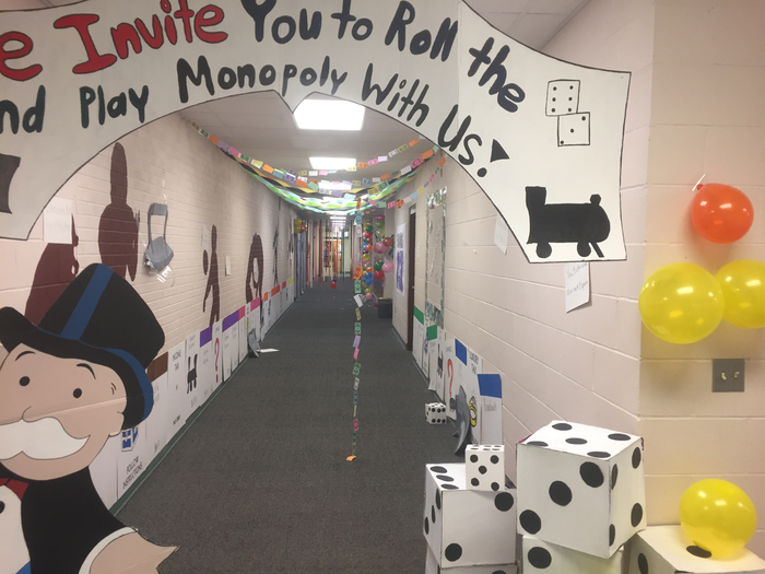 Halls decorated for Homecoming. 