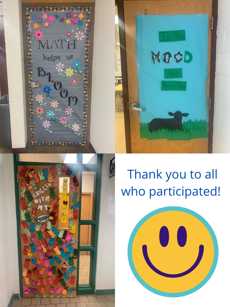 Door decorating contest entries