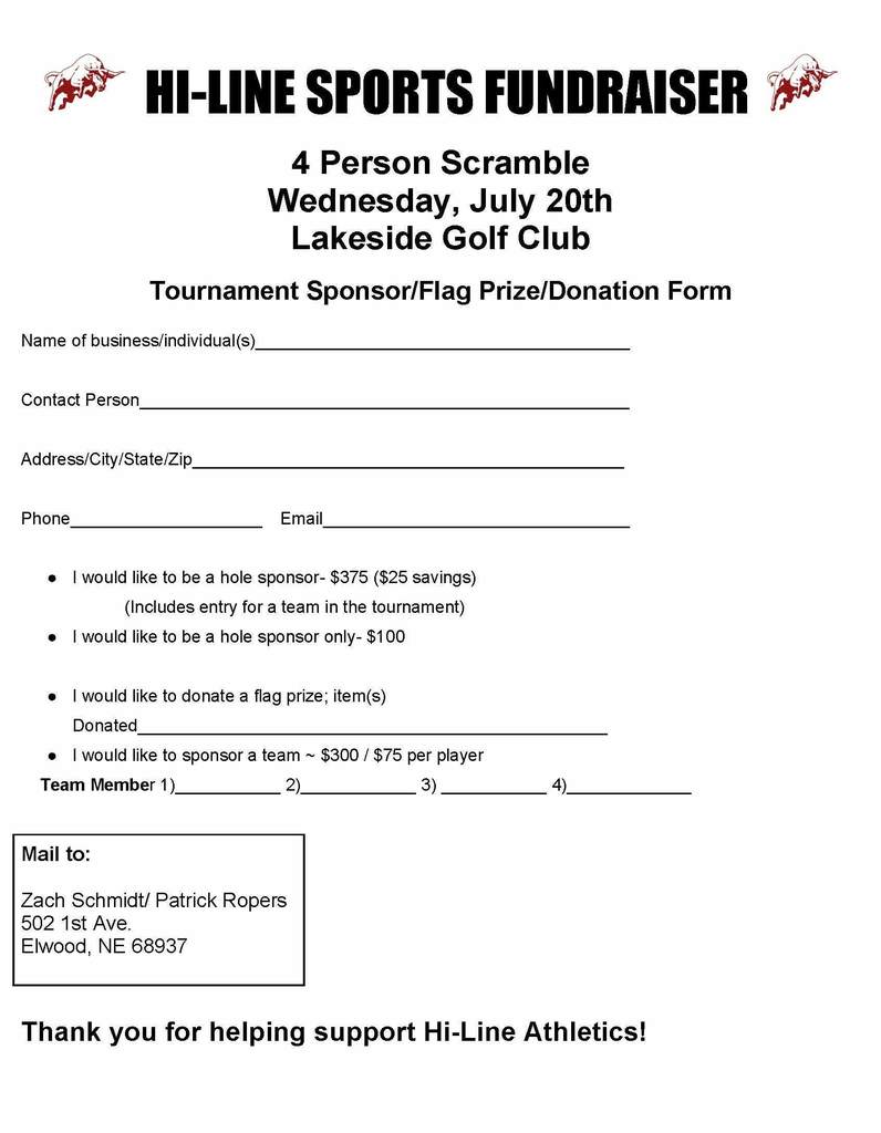 Tournament Sponsor Form
