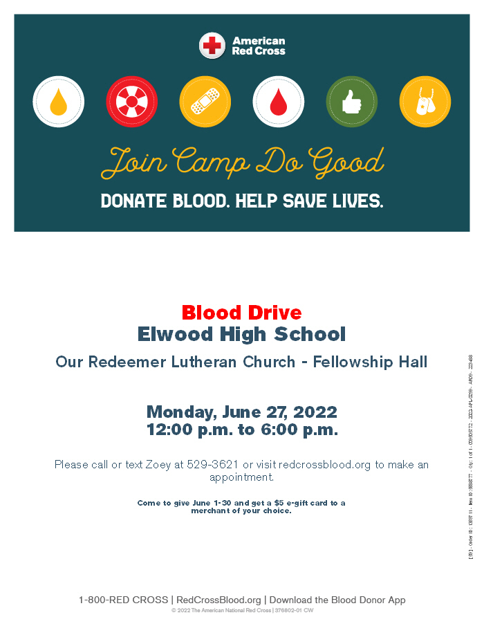 June 27th blood drive info